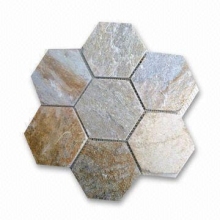hexagonal slate mosaic tile