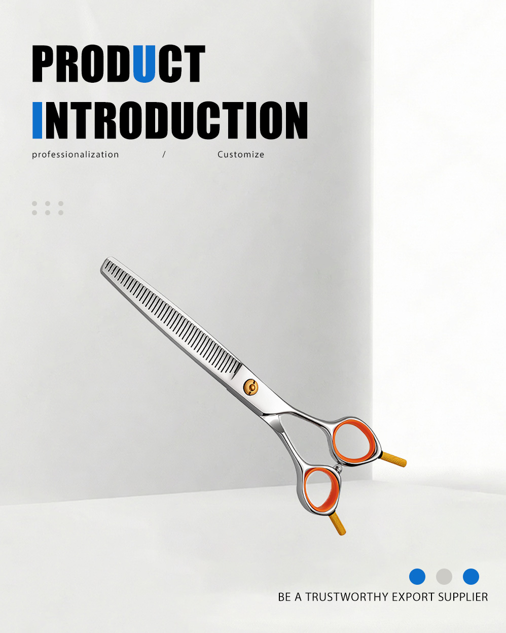 قیچی صاف برای نظافت حیوانات خانگی Straight Fluffing Scissors for Pet Grooming