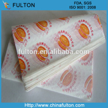 China factory hamburger paper wrap/FDA eco-friendly burger paper wrap/hamburger wrapping paper