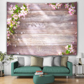 Holzbrett Blume Wandteppich Retro Rosa Wandteppich Wandbehang für Wohnzimmer Schlafzimmer Wohnheim Wohnkultur