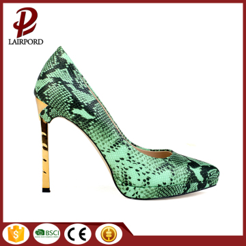 green serpentine thin high heel women sheos