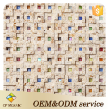 Wall Decoration Material Stone Mix Glass Mosaic Tile