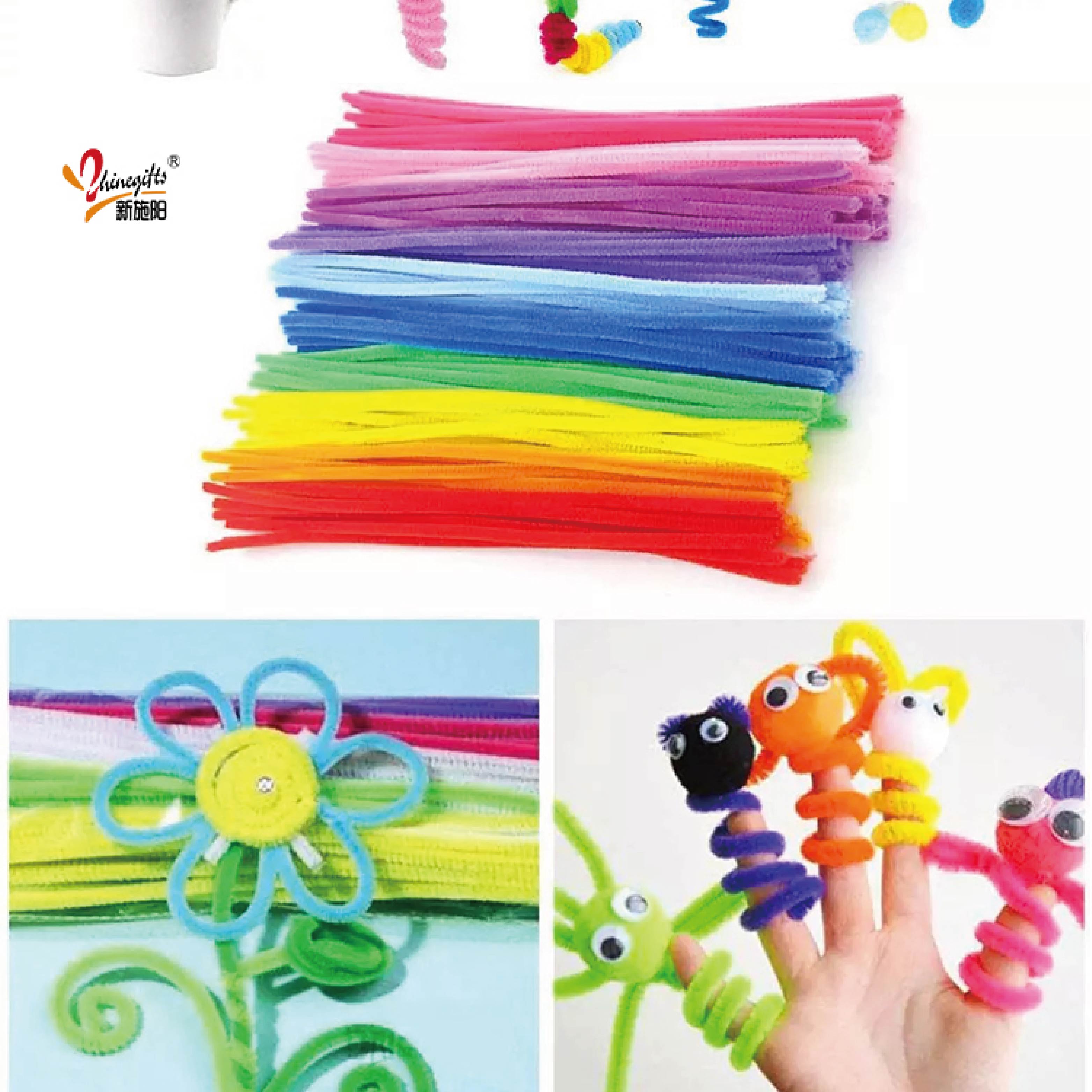 Diy Children Education Toy Single Color Chenille Stems Colorful Craft Chenille Stem Pipe Cleaners For Art