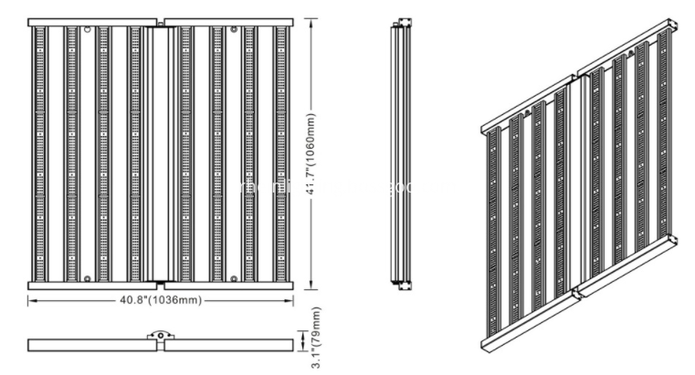 High-efficiency folding LED plant growth light