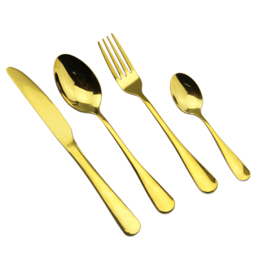 Restaurant brass flatware , golden flatware