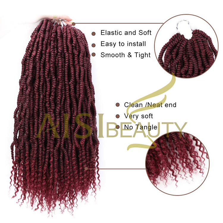 Aisi Beauty Goddess Faux Locs Red Crochet Braids Hair Extensions Synthetic Faux Locks Braids Hairpieces Synthetic Braiding Hair