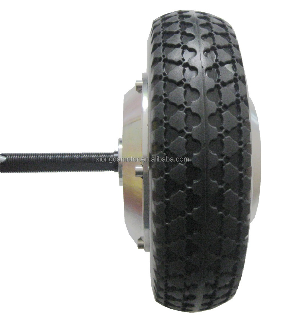 Xiongda single shaft wheelchair wheel hub motor with solid tyre
