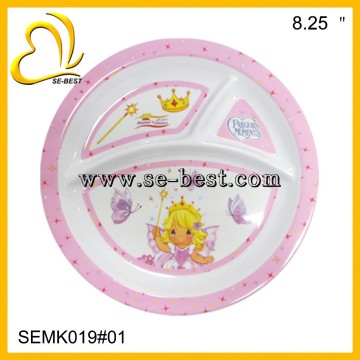 Melamine Kid Plate, 3 divide melamine plate, Kid plate