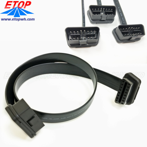 Custom Mold Right Angle OBD2 Flat Cable