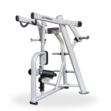 Free weight plated loaded seated high row machine