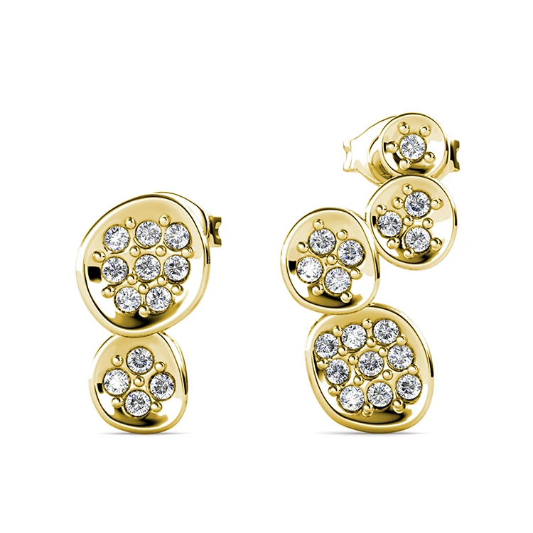 New 2021 Unique Asymmetrical Colette Quirky Stud Earrings with Premium Austria Crystal