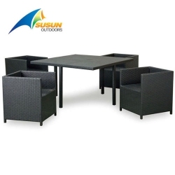 aluminum frame rattan table and chair