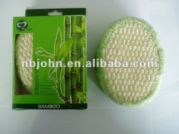 natural bamboo fiber bath scrubber