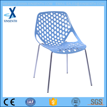 colorful plastic chair with metal legs