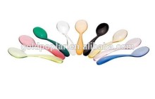different color acrylic small soup spoons