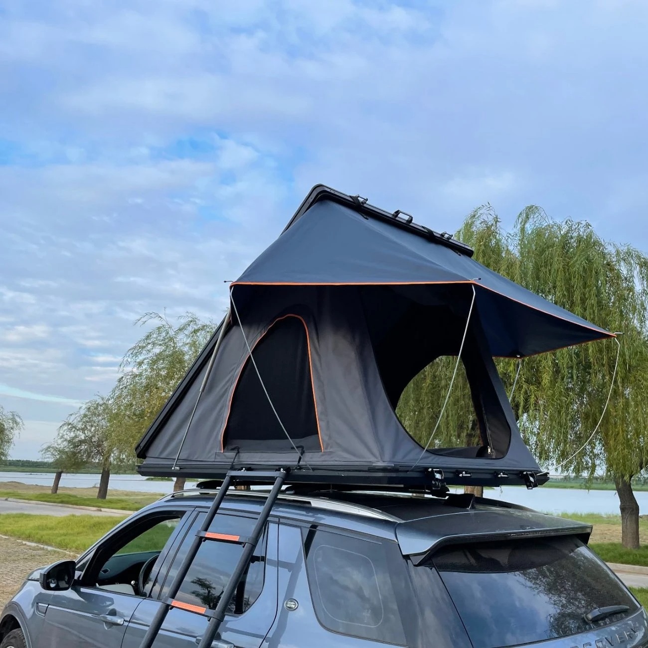 Customized-Outdoor-Black-Triangle-Roof-Top-Tent-Camper-Waterproof-Car-Tent