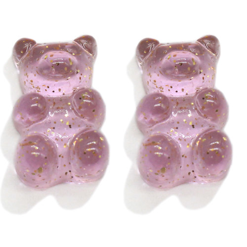 Bestverkopende Gummy Bear Glitter Plaksteen Bear Cabochon Earring Hanger Decoratie Charms Cartoon Craft