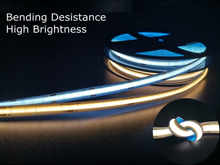 dual warm white nature white flex led cob strip 512led 24v 12w cob flexible led strips ip20 with connector