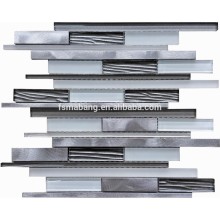 MBL4019 Ultra White Popular Strip Mosaic Tile Glass Mosaic Tile Picture