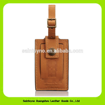 Personalized double side embossed leather luggage tag 16471