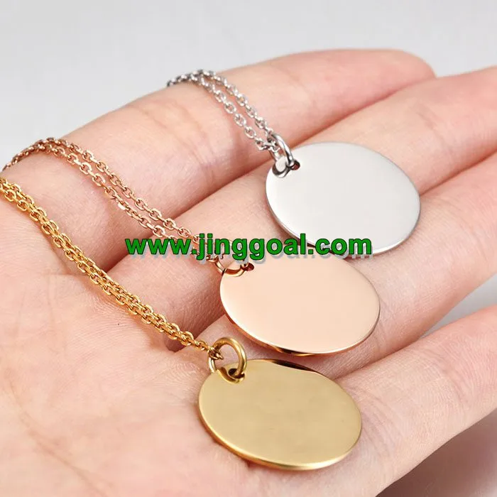 High Quality Round Shape Titanium Steel Pendent Necklace