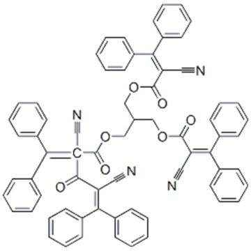 Nome: ácido 2-propenóico, 2-ciano-3,3-difenil-, 1,1 &#39;- [2,2-bis [[(2-ciano-1-oxo-3,3- difenil-2-propeno] 1-il) oxi] metil] -1,3-propanodiil] éster CAS 178671-58-4