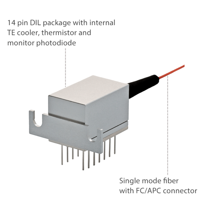 Fiber FC/APC with 14pin DIL Internal TE Cooler 2.5Gbps 1570nm DFB Laser