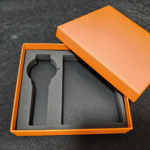 Square Watch Box Set: Off-the-Shelf Watch, Wallet, and Gift Packaging in Orange and Black