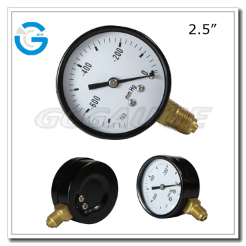 High quality black steel brass internal vaccuum gauge