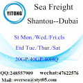 Expédition de fret maritime du port de Shantou vers Dubaï, Émirats arabes unis