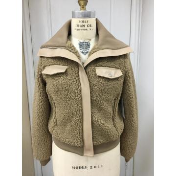 Damen Faux Shearling Jacke