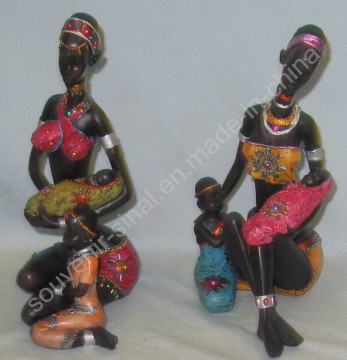 Figurine Negro, Resin Souvenir, Black Dolls