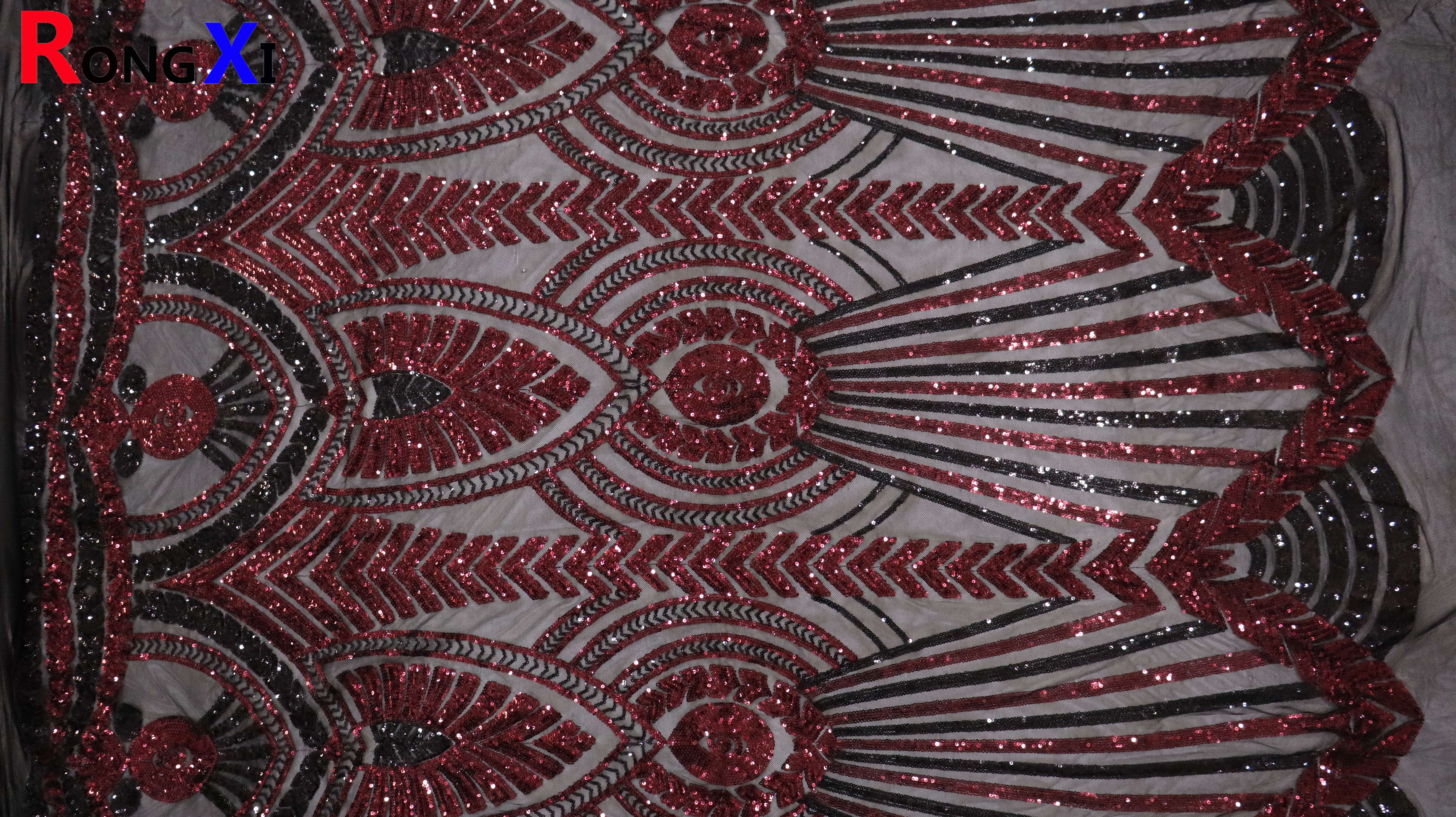 RXF1728 3mm Brand New Sequin Fabric Bridal With CE Certificate