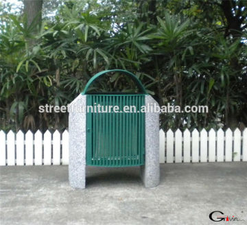 Public trash bin metal compost waste paper bin