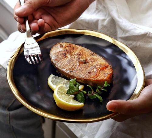 European ceramic steak plate