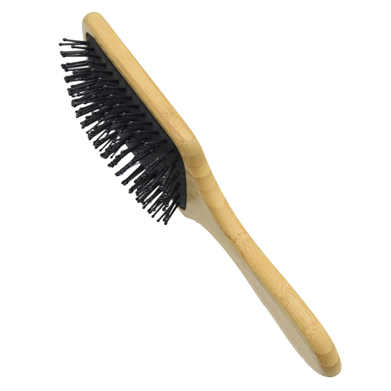 Natural Bamboo Wooden Paddle Hair Brush-Detangling Scalp Massage Hair Comb