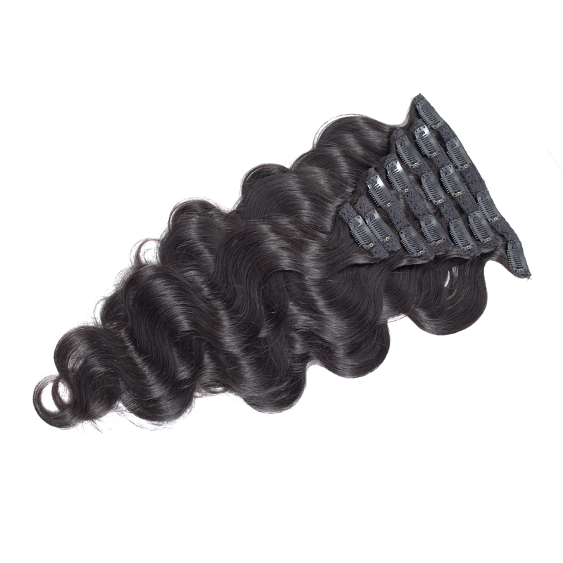 Top Quality Brazilian Malaysian Peruvian Human Hair Clip In Extensions