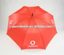 27 inch fiberglass frame red pongee coper golf umbrella bullet proof umbrella