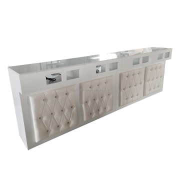 White 4 Seater Nail Bar Furniture Manicure Bar Table