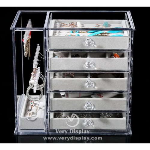 Customized clear acrylic jewelry organizer.