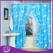 Hot sales double swag shower curtain with valance