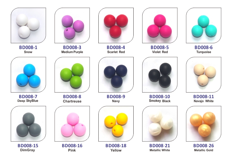 silicone loose teething beads