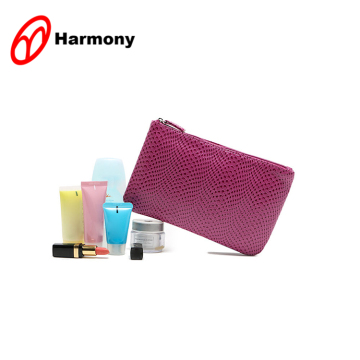 Pink snake PVC leather popular vanity case cosmetics