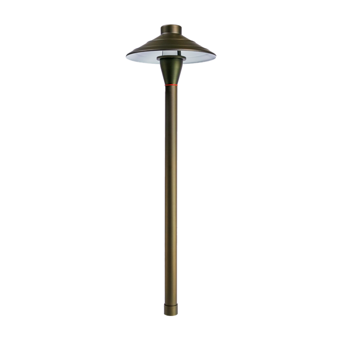 Path light Garden light fixture with brass hat