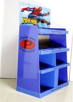 Blue Corrugated Cardboard Display Cases For Digital Product Cable Promotion