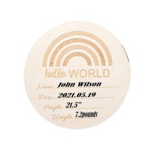 Personalized Wooden 'Hello World' Newborn Photo Props & Baby Birth Announcement Signs