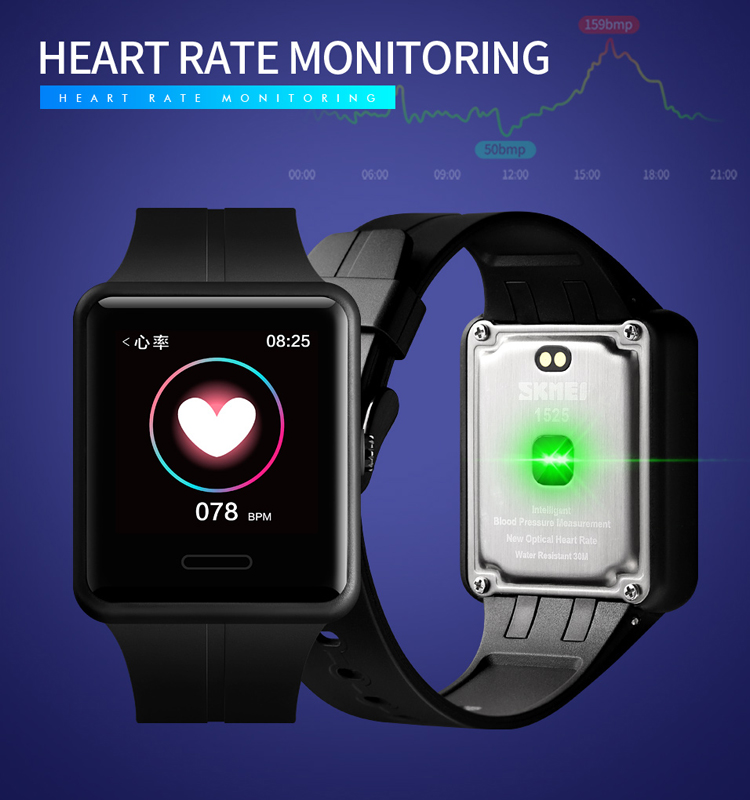 SKMEI 1525 guangzhou market watches with pedometer smartwatch heart rate monitor