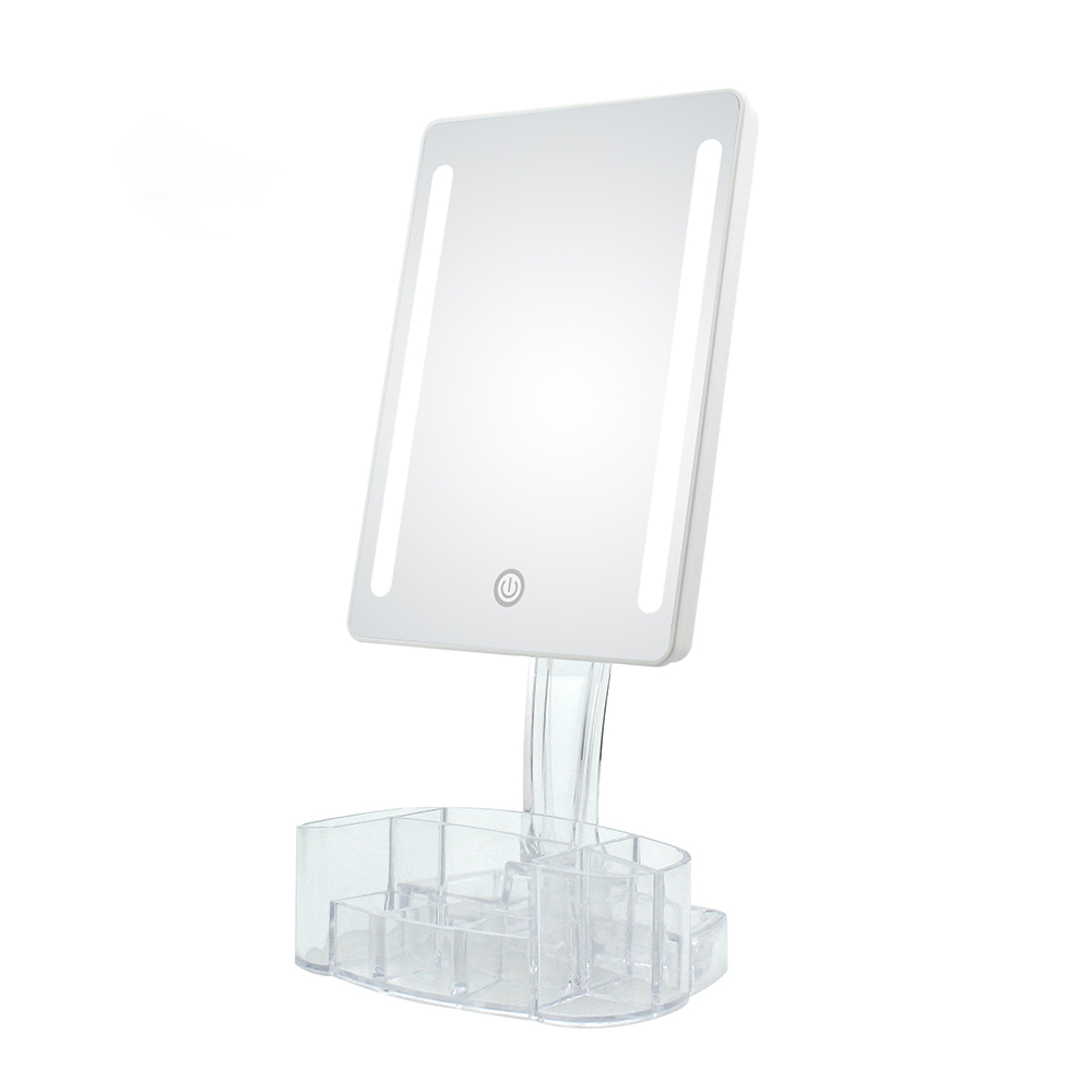 Beleuchteter Make -up -Spiegel mit Organizer Storage Box Lighted Makeup Mirror with Organizer Storage Box