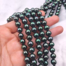 Peacock Green Glass Imitation Shell Pearl for DIY Jewelry