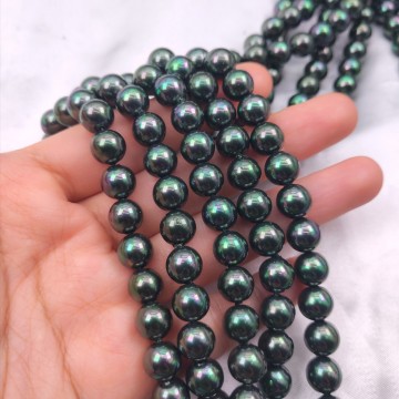 Peacock Green Glass Imitation Shell Pearl for DIY Jewelry